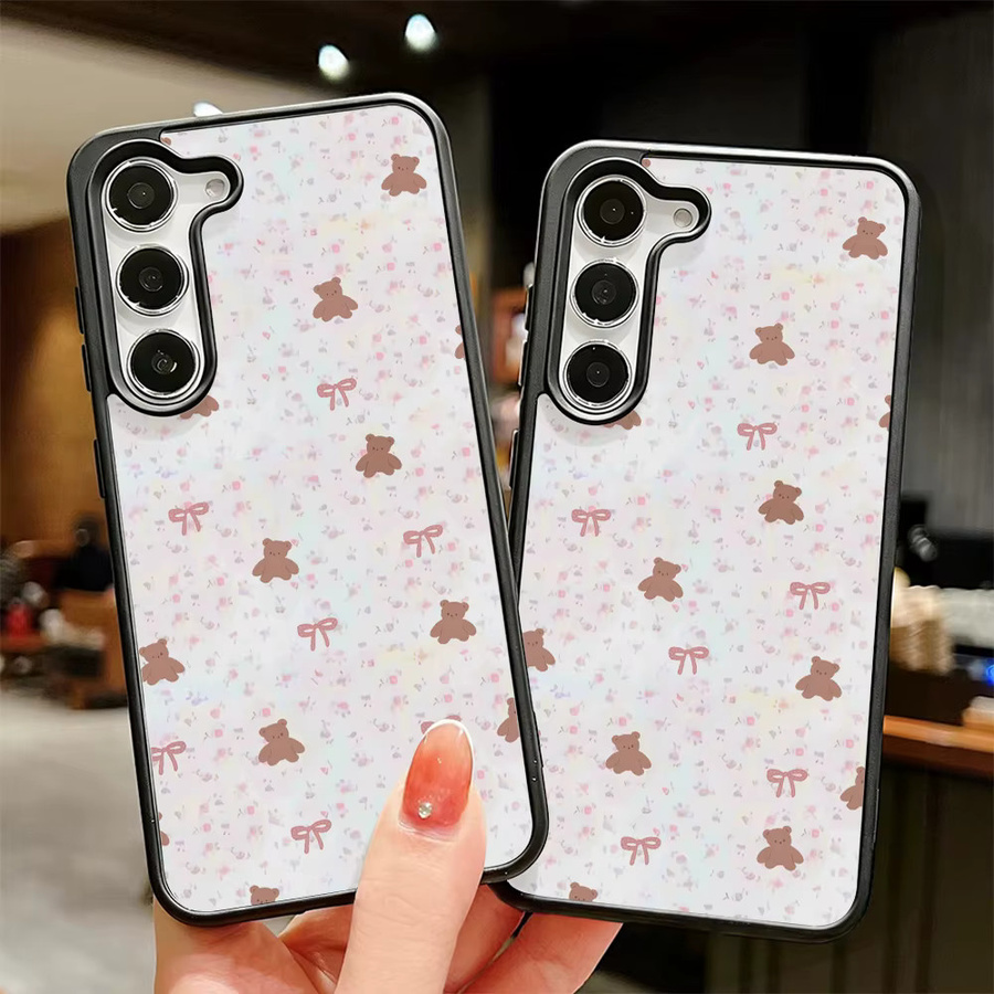 Handyhülle mit Bären-Schleifenmuster für Samsung Galaxy A16 A56 5G A17 A55 A54 A36 A07 A06 S26 S25 Ultra S24 FE S23 inklusive Lanyard in Multicolour - Bild 2