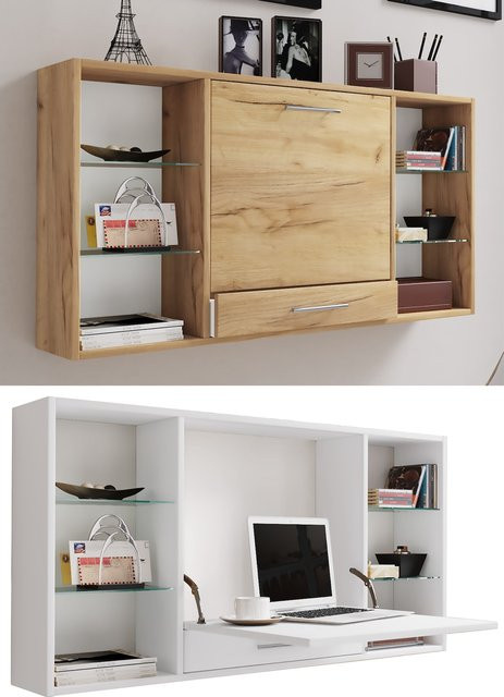 VCM Hängender Schreibtisch aus Holz in Teala mit Schublade für dein Arbeitszimmer oder Kinderzimmer - Bild 1