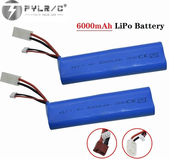 TERFPV LiPo Akku Set mit Ladegerät 7,4 V 6000mAh 45C 2S mit Tamiya-Anschlüssen in Blau - Bild 1