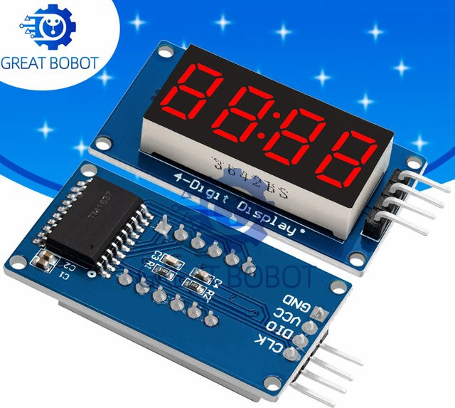 Baishundianzi BS TM1637 4-Bit Digital-LED-Anzeigemodul mit roter 7-Segment-Anodenröhre für Arduino und serielle Treiber zur Uhranzeige - Bild 1