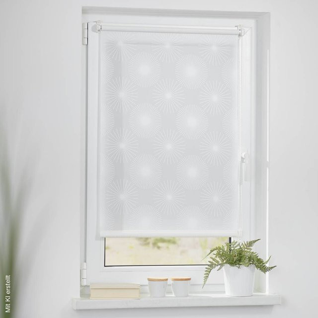 Lichtblick Rollo Sonne mit Klemmfix in Weiß, B/H: 80 x 220 cm - Bild 1