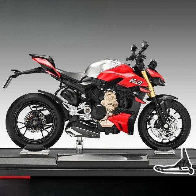 Linyi toy car Du V4S Motorradmodell, 1:12, Metall, mit Sound und Licht, ab 7 Jahren - Bild 1