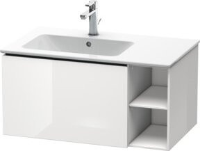 Duravit Waschtischunterschrank L-Cube in Weiß Hochglanz mit 1 Auszug und Beckenlinks, B/T/H: 82 x 40 x 48,1 cm - Bild 1