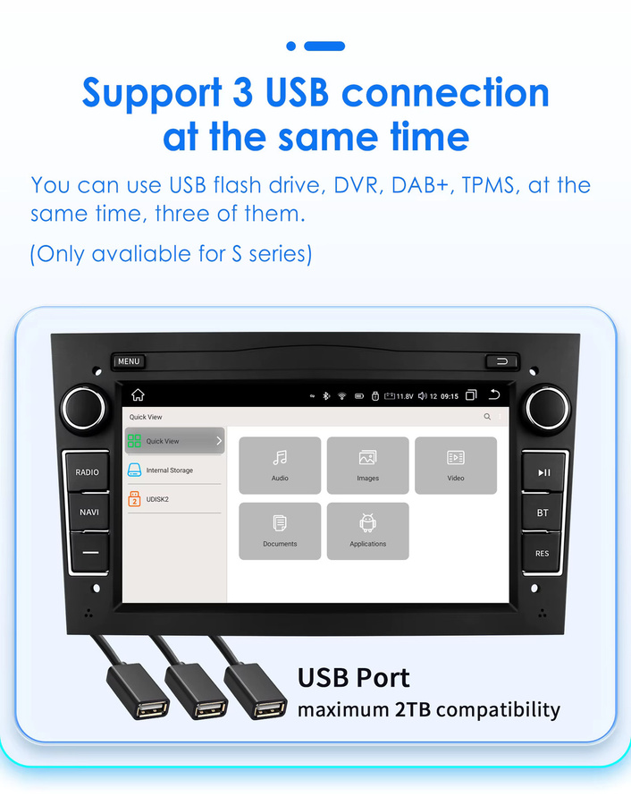 OSSURET Android Autoradio mit GPS und Carplay in Schwarz für Opel Astra H J2004 Vectra Vauxhall Antara Zafira Corsa C D Vivaro Meriva - Bild 4