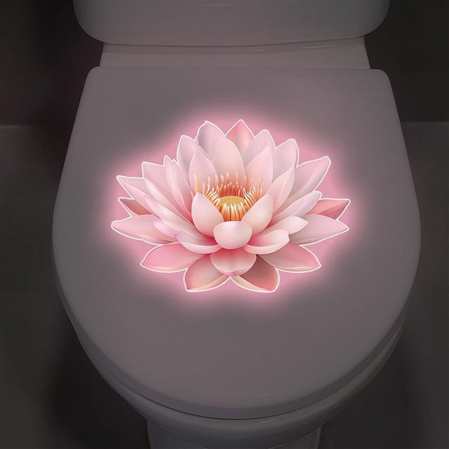 Selbstklebender Lotus Wandaufkleber aus PVC für das Badezimmer, wasserdicht, Farbe: Weiß - Bild 1