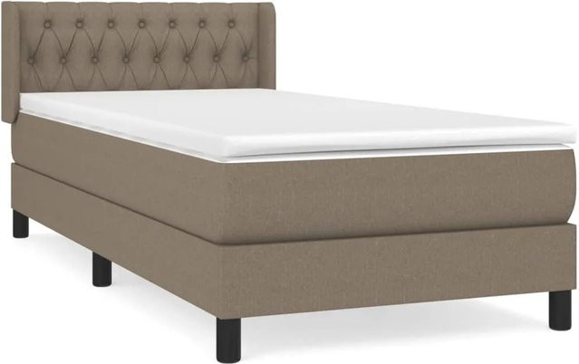 vidaXL Boxspringbett Hybrid mit Matratze und Taschenfederkern in Taupe/Beige, B/T/H: 100 x 200 x 78 cm - Bild 1