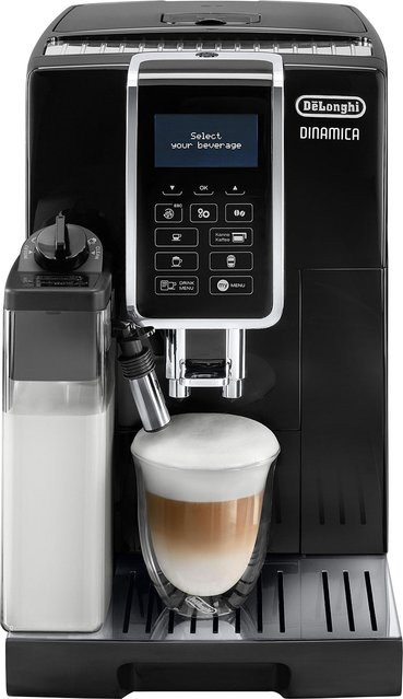 DeLonghi Dinamica ECAM 356.57.B Kaffeevollautomat in Schwarz mit integriertem Milchsystem und herausnehmbarem Wassertank - Bild 1