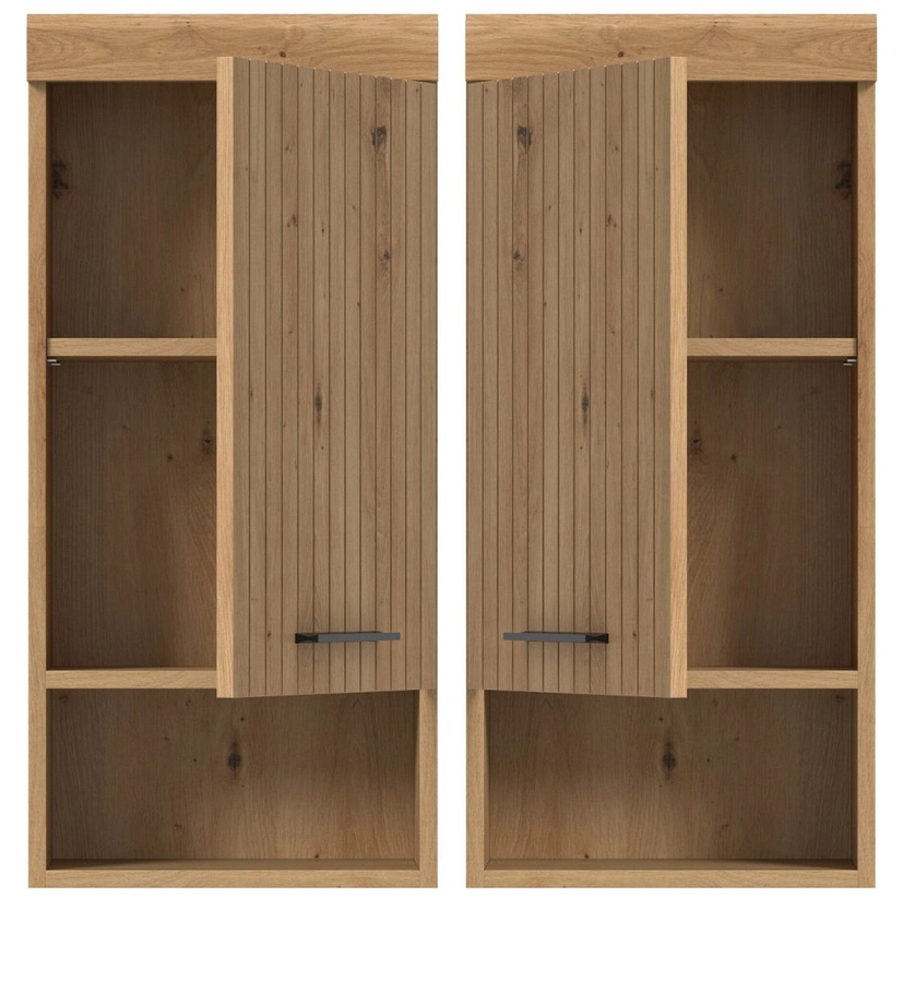 Badezimmer Hängeschrank Shawn in Eiche, modern und matt, B/H: 37 x 79 cm - Bild 4