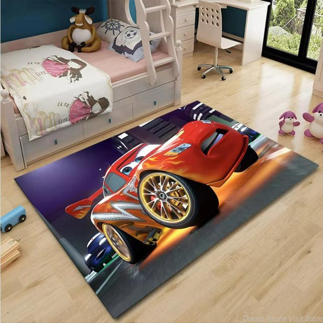 Karpetti McQueen Rennstrecken Teppich für Wohnzimmer und Schlafzimmer, Mehrfarbig, B/T: 80 x 50 cm - Bild 1