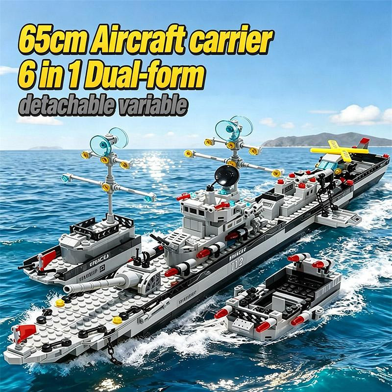 Linyi toy Marine Kriegsschiff Schiffsbau Bausteine Set 65cm - Bild 4