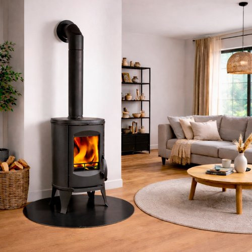 GLOBEFIRE Gussofen Sirius aus Gusseisen in Schwarz mit 7,2 kW Leistung, B/T/H: 115,0 x 80,0 x 49,1 cm - Bild 1