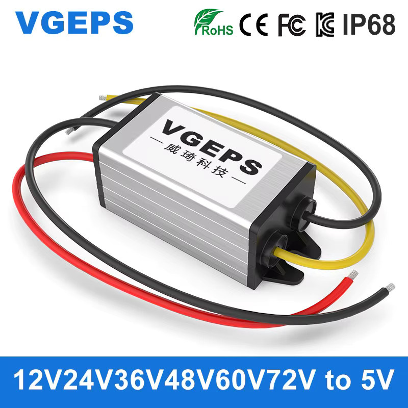 VGEPS DC-DC Step-Down-Modul Automotive Regulator Stromwandler 12V-72V zu 5V in Silber - Bild 2