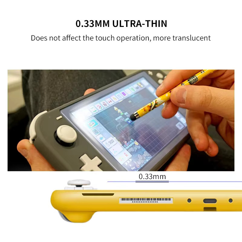 DATA FROG Displayschutzfolie aus gehärtetem Glas für Nintendo Switch Lite HD, transparent, kratzfest und blasenfrei - Bild 3