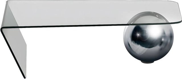 Couchtisch Mundo von Vente-unique in Transparent, Rechteckig mit Glasplatte, B/T/H: 135 x 76 x 36 cm - Bild 1