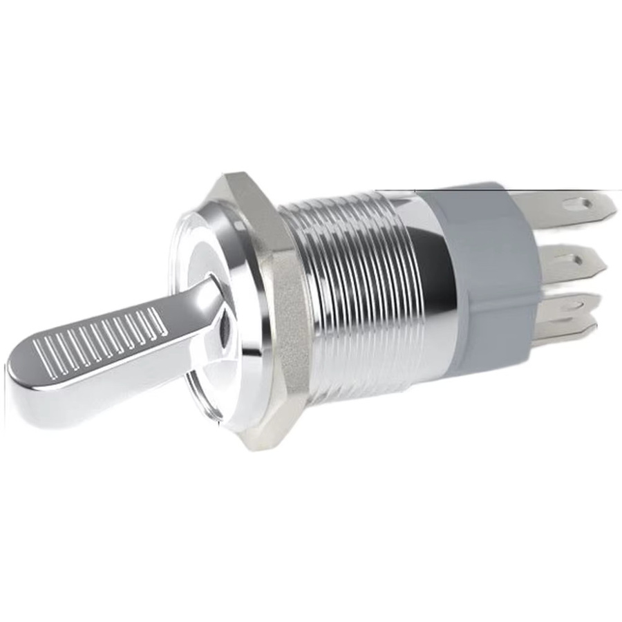 DAZZLEEX Metall-Kippschalter in Silber, 16 mm, 2 Positionen, 10 A, beleuchteter Wipphebel - Bild 2