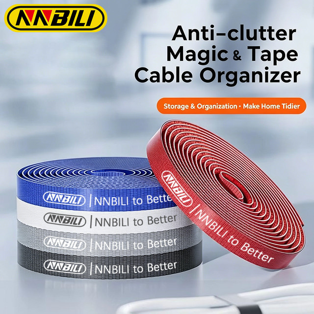 NNBILI Kabelorganisator in Lila, 5m zerreißbarer Kabelordner mit 1cm Breite für USB-C und Telefonzubehör - Bild 1