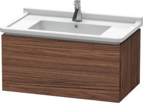 Duravit Waschtischunterschrank L-Cube wandhängend in Nussbaum dunkel matt, B: 82 cm, T: 46,9 cm - Bild 1