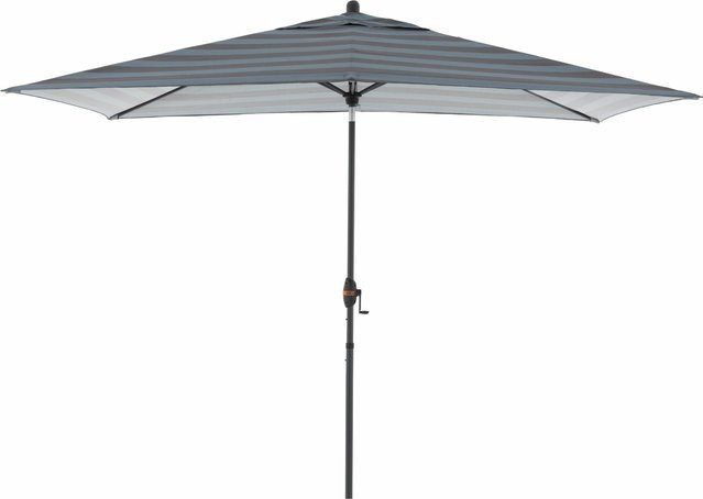 Doppler Marktschirm MyZone Blockstreifen in Blau-Grau mit Auto-Tilt und Knickfunktion, B: 300 cm, T: 200 cm - Bild 1