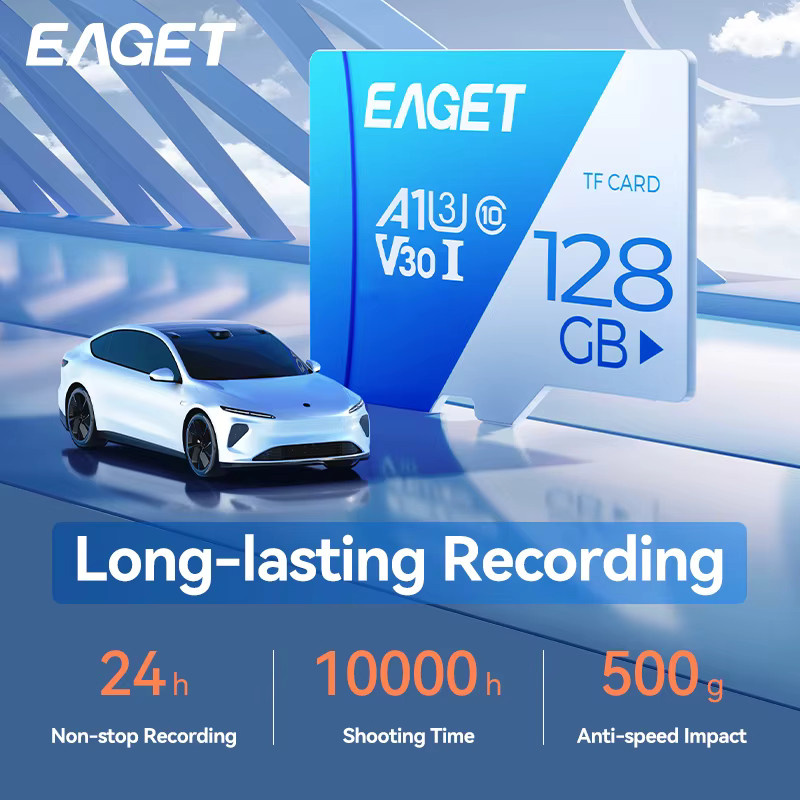 Eaget Mini SD-Speicherkarte Blau, 64 GB, U3 V30 A1 Klasse 10 Hochgeschwindigkeits-Speicherkarte für Smartphone, Dashcam und Drohne - Bild 1