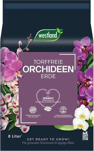 Westland Orchideenerde torffrei mit Seramis und Rinde für Zimmerpflanzen, 8 l - Bild 1