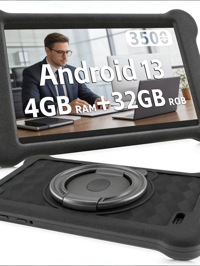 Paitanry Tablet 7 Zoll mit Android 13, 4GB RAM, 32GB ROM, IPS Display und stoßfestem Gehäuse in Schwarz - Bild 7