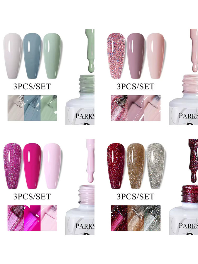 Parkson Nagel-Gel-Nagellack Set, schimmernd, 8 ml - Bild 2