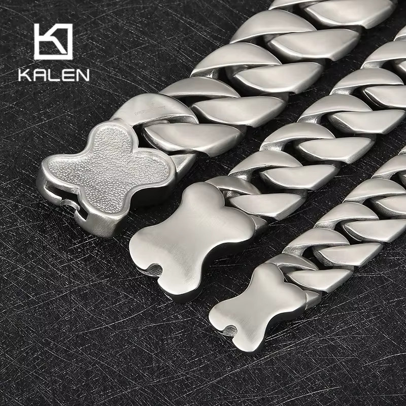 Kalen Halskette mit Hundeknochen-Anhänger, Edelstahl, Silber, Unisex - Bild 4