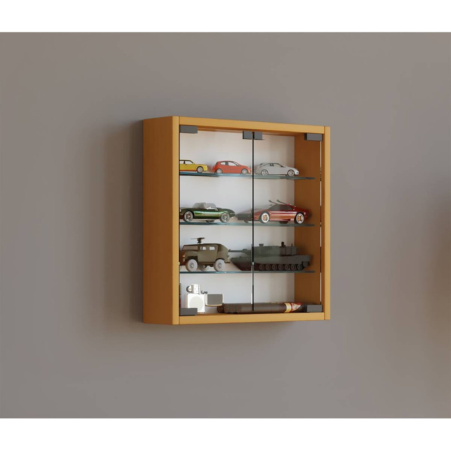 VCM Wandvitrine Mandosa S in Braun mit Glastüren und ESG-Sicherheitsglas, B/H/T: 40 x 40 x 10 cm - Bild 4