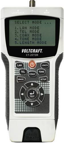 VOLTCRAFT Kabeltester CT-20TDR in Weiß für geschirmte und ungeschirmte Kabel CAT3, CAT4, CAT5, CAT5E, CAT6 und Coax - Bild 1