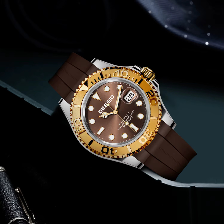 Deesio Armbanduhr Automatik, Edelstahl, Schwarz, Herren - Bild 2