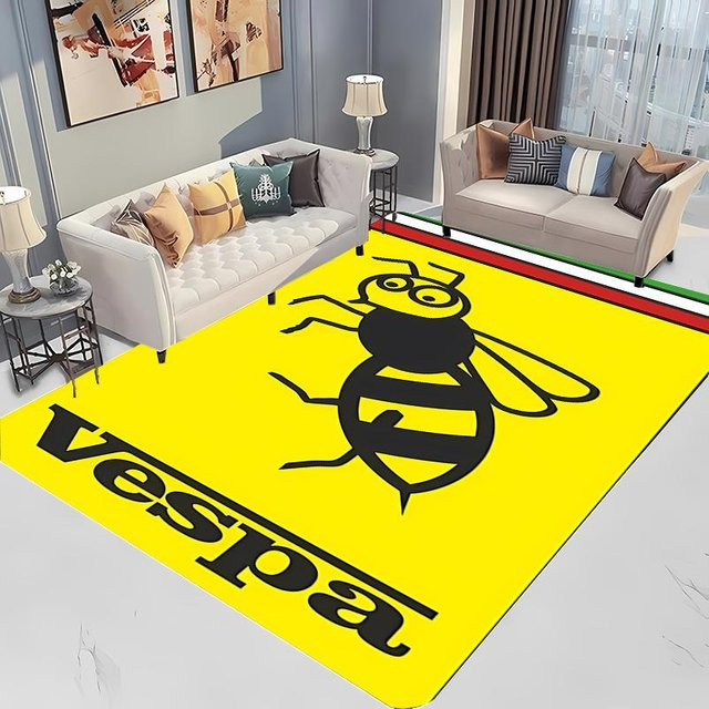 Karpetti V-Vespa M0t0 3D-Druck Teppich mit Streifen-Design, gelb, B/T: 80 x 140 cm - Bild 1