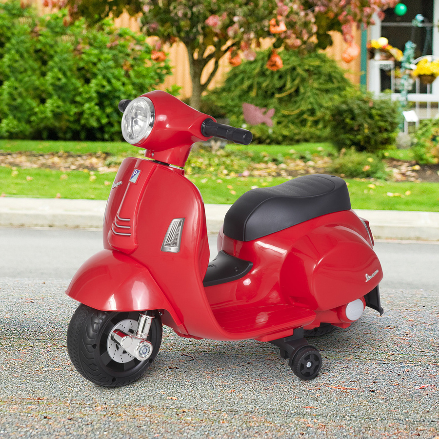 HOMCOM Vespa Elektromotorrad, Elektrofahrzeug, ab 1,5 Jahre, mit LED-Licht und Sound, Rot - Bild 2