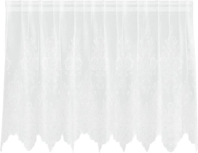 vidaXL Spitzenvorhang Weiß aus Polyester mit floralem Muster B: 100 cm, H: 200 cm - Bild 1