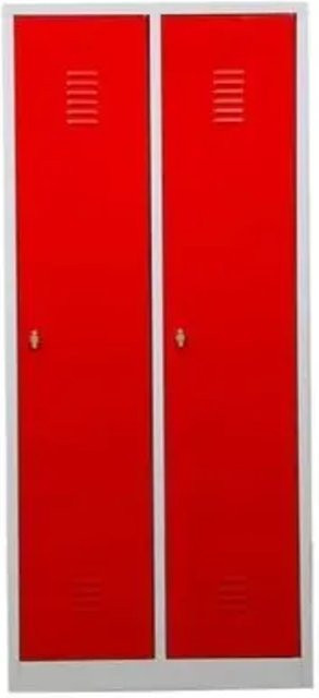 PROREGAL Garderobenspind Camel 2-Fach mit Pro-Aufteilung in Grau-Rot, H: 180 cm, B: 80 cm, T: 50 cm - Bild 1