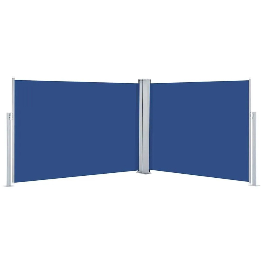 vidaXL Ausziehbare Seitenmarkise Blau aus Polyester mit automatischer Rückrollfunktion, Höhe: 120 cm, Breite: 1000 cm - Bild 2