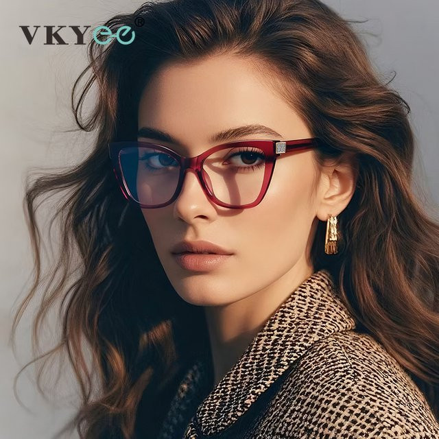 VICKY PFD2278 Lesebrille, Cat Eye, Unisex, Vollrand, Kunststoff, rot - Bild 1