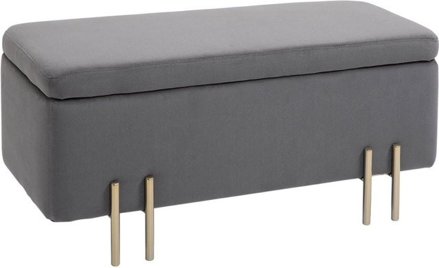 HOMCOM Sitzbank mit Stauraum aus Stoff und Gummiholz in Dunkelgrau, B/T/H: 100 x 40 x 42 cm - Bild 1