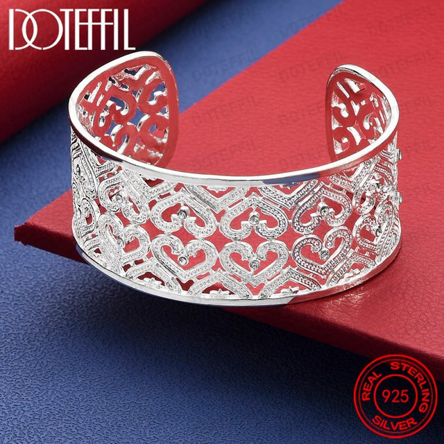 DOTEFFIL Herz-Armreif, 925 Silber, 28 mm, Unisex - Bild 1