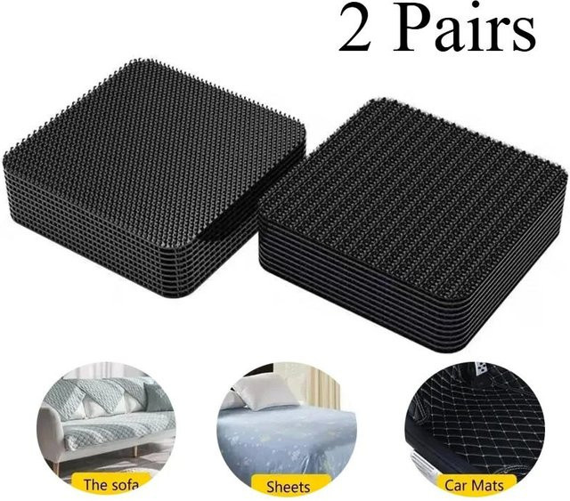 3M Selbstklebendes doppelseitiges Klettband aus Nylon in Schwarz, 4 Stück - Bild 1