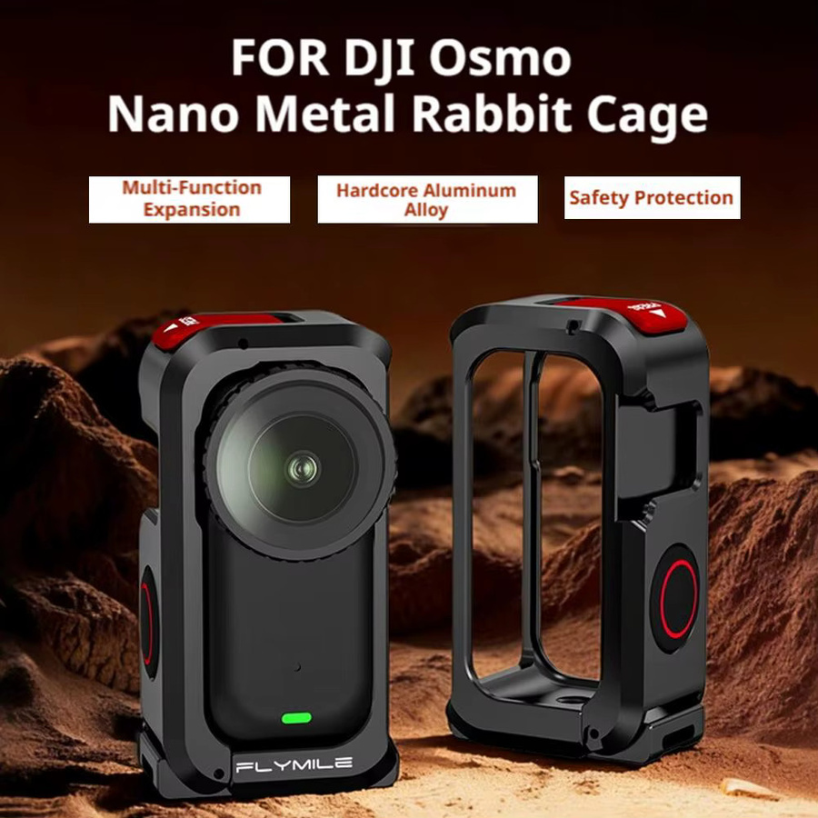 DJI Osmo Nano Rabbit Cage Metallschutzgehäuse aus Aluminiumlegierung in Schwarz mit Objektivdeckel und All-inclusive-Erweiterungsrahmen - Bild 2
