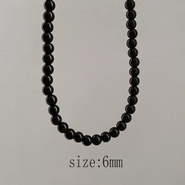 Halskette Choker, schwarze Imitationsperlen, Damen - Bild 1