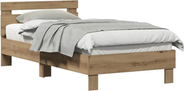 vidaXL Bettrahmen Artisan-Eiche in Braun aus Holzwerkstoff, B/T/H: 193 x 95 x 88 cm - Bild 1