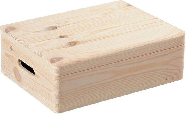 Kesper Allzweckkiste aus Kiefer Holz in Natur mit Deckel und Griffen, B/H/L: 29 x 13,5 x 39 cm - Bild 1
