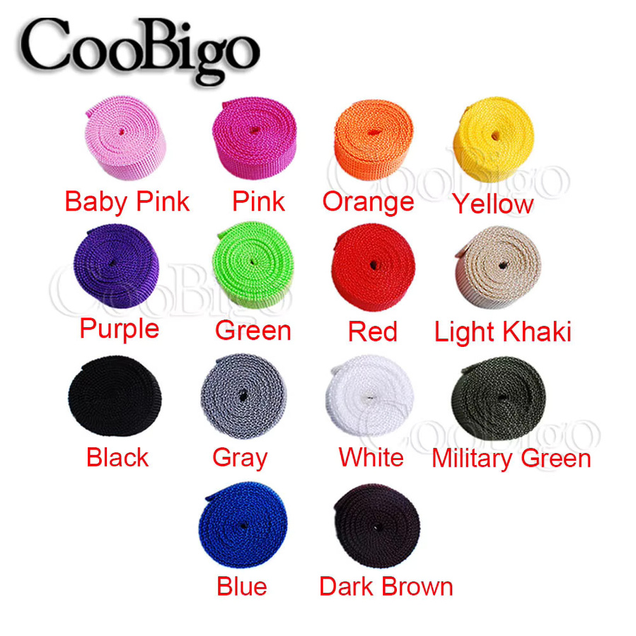 CooBigo Gurtband aus PP-Faser für DIY-Handwerk und Nähzubehör, Breite: 2 cm, Länge: 4,57 m, Farben: Schwarz und Mehrfarbig - Bild 2