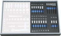 Gedore Steckschlüssel-Satz 3/8 Zoll in Check-Tool-Modul, 52-teilig, Silber - Bild 1