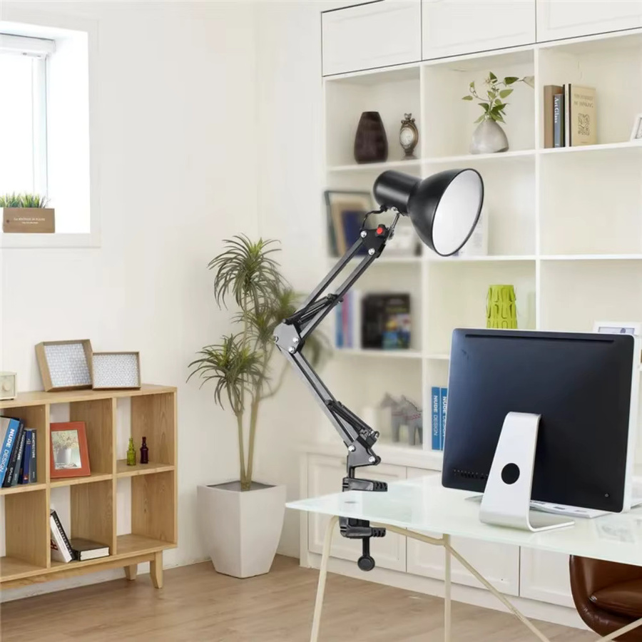 JOYINLED Schwenkarm-Klemmlampe als flexible Schreibtischleuchte mit E27 Fassung für Büro, Studio und Schlafzimmer - Bild 3