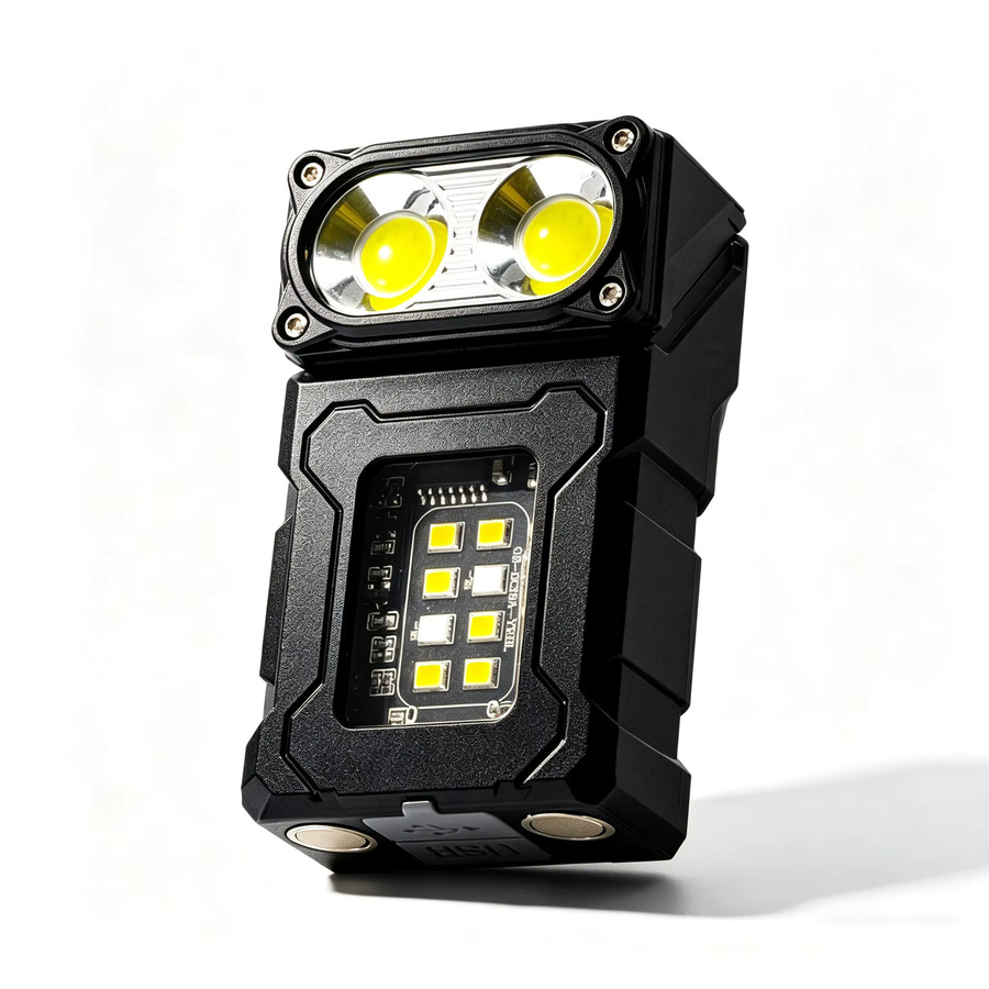 Heinast Kinder-Taschenlampe mit COB LED, wiederaufladbare Mini-Taschenlampe in Schwarz mit Clip und Magnetfuß, wasserdicht für Camping und Partys - Bild 2
