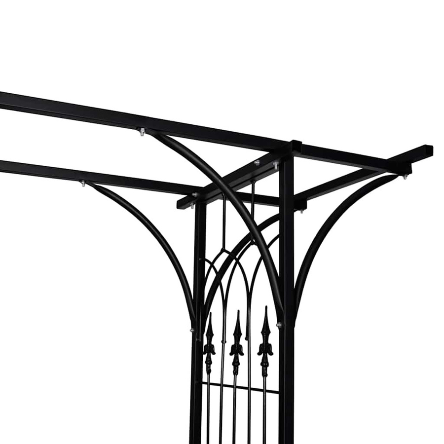 vidaXL Gartenpergola aus Eisen in Schwarz, B/T/H: 200 x 52 x 204 cm - Bild 3