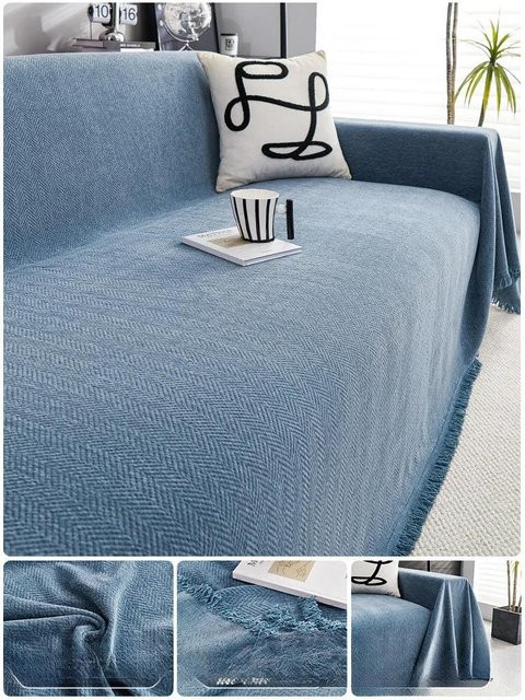 Yiran Furniture Wasserdichter Anti-Katzenkratz Sofabezug aus Polyester in Creme, Universal Vollbezug für alle Jahreszeiten, B: 180 cm, T: 230 cm - Bild 1