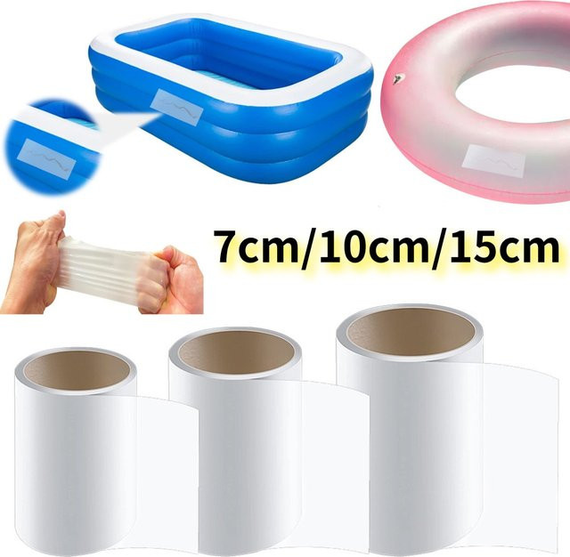 JOCESTYLE TPU Pool Reparatur Patch Kit, 1m Rolle wasserdichtes Reparaturset für Schwimmbad, Luftmatratze, Bounce House und Zelt, transparent - Bild 1